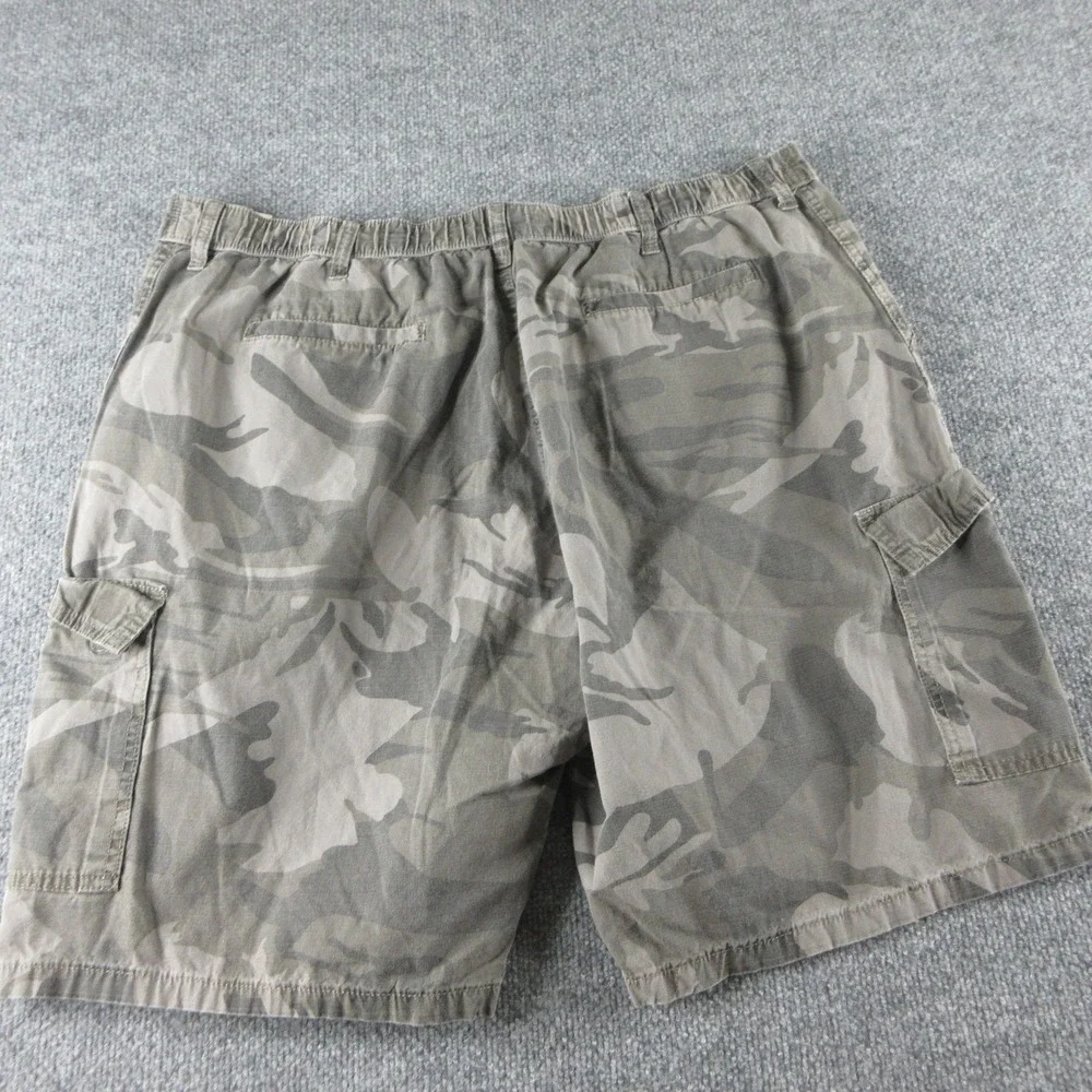 Wrangler Cargo Shorts Mens 42 Camo Cotton Canvas Elastic Waist Utility 10 Inseam